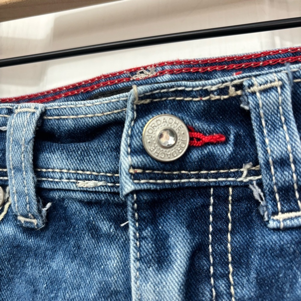 Denim Patch Shorts | Jordache Girls Size 4 - Picture 5 of 11